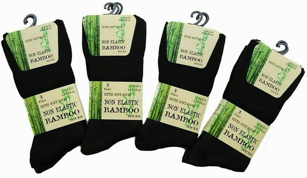 Womens Socks Bamboo Non Elastic Socks 12 Pairs Super Soft Antibacterial Socks UK 4-7 - Comfyfit ltd