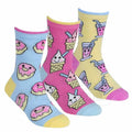 NEW LADIES 6 PACK FANCY FUN FOOD DESIGN SHORT SOCKS WINTER WARM SOCKS