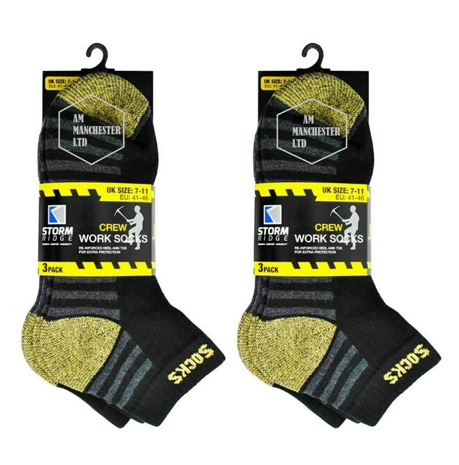 Men's Work Trainer Socks Crew Ultimate Work Boot Sock, UK 6-11 Best Cotton Socks