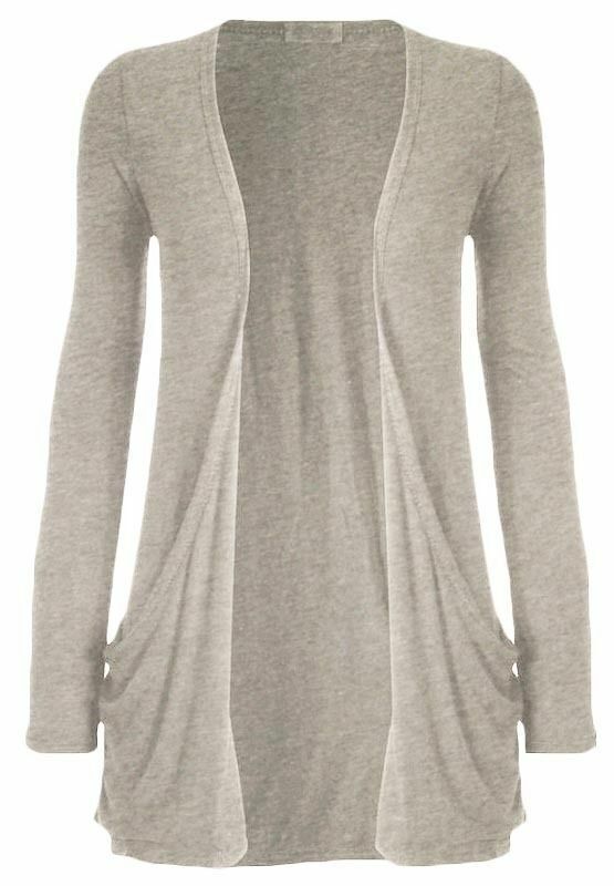 Womens Long Sleeves 2 pocket Boyfriend Cardigan ,95% Viscose 5% Elastane