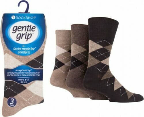 3 Pairs Mens Gentle Grip Honeycomb Top Soft Non Elastic Diabetic Socks Size 6-11 - Comfyfit ltd