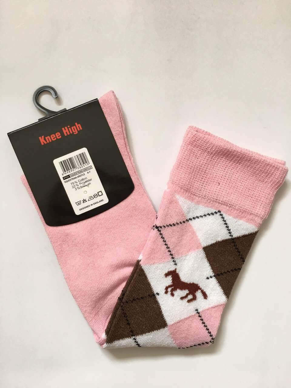 Argyle Dress Socks Women's Long Argyle Knee High Warm Ladies Socks Equestrian Horse Riding UK lot - Comfyfit ltd