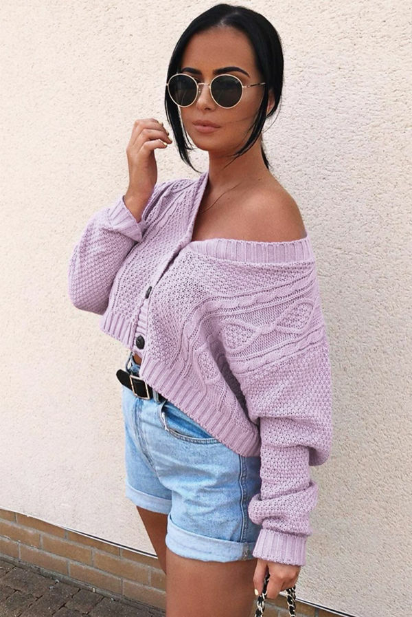 New Women's Ladies Long Sleeve Crop Top T-Shirt Jumper Vest Round Neck Stretch - Comfyfit ltd