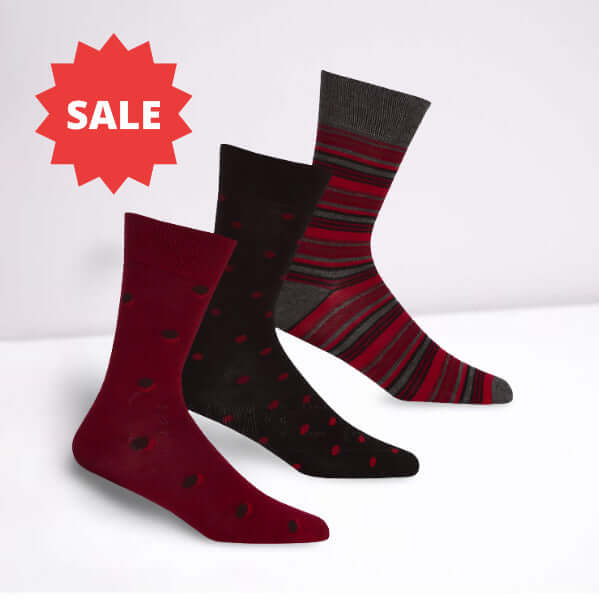 FRESHMAN 12 PAIRS PACK MENS BAMBOO SPOTS AND STRIPE DESIGN SOCKS UK Lot