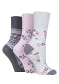 LADIES GENTLE GRIP 12 PAIR NON ELASTIC SOCK DIABETIC NON ELASTIC SOFT COTTON - Comfyfit ltd