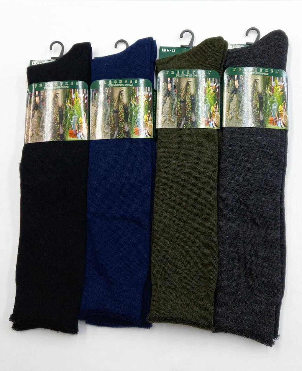 Womens Boot Socks Plain 3 Pairs Mens Long Socks Ladies Gardening Fishing Well