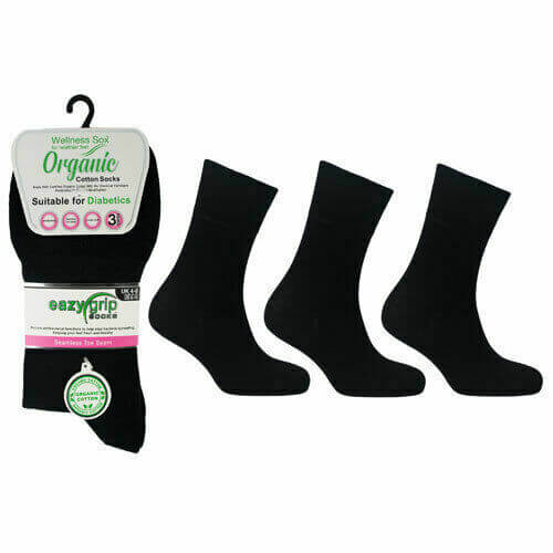 Womens Socks non elastic socks Ladies ORGANIC Cotton Gentle Cuff Eazy Grip Diabetic - Comfyfit ltd