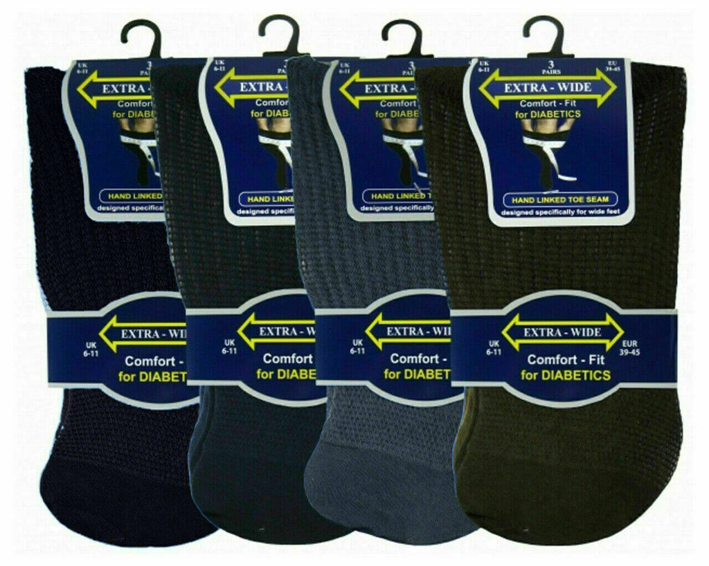 MEN'S EXTRA WIDE BIG FOOT OR REGULAR SOCKS WIDE TOP COMFORT FIT SOCKS 6,3 PAIRS