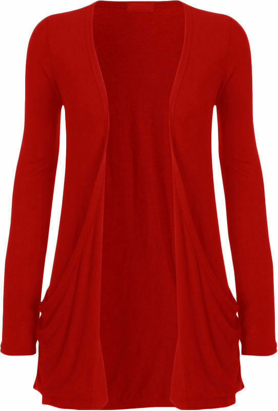 New Women's Long Sleeves Boyfriend Cardigans Top With Open Pockets Size 24-26 UK
