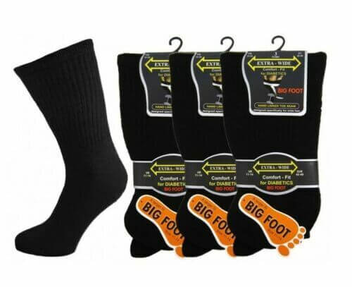 MEN'S EXTRA WIDE BIG FOOT OR REGULAR SOCKS WIDE TOP COMFORT FIT SOCKS 6,3 PAIRS