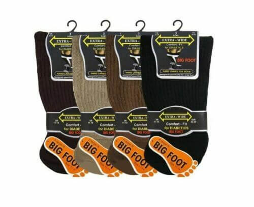 MEN'S EXTRA WIDE BIG FOOT OR REGULAR SOCKS WIDE TOP COMFORT FIT SOCKS 6,3 PAIRS