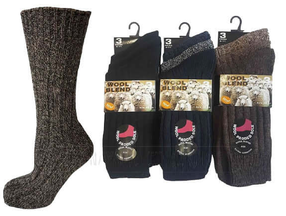 BOOT SOCKS MENWOOL PADDED SOLE SHORT BOOT SOCKS - Comfyfit ltd