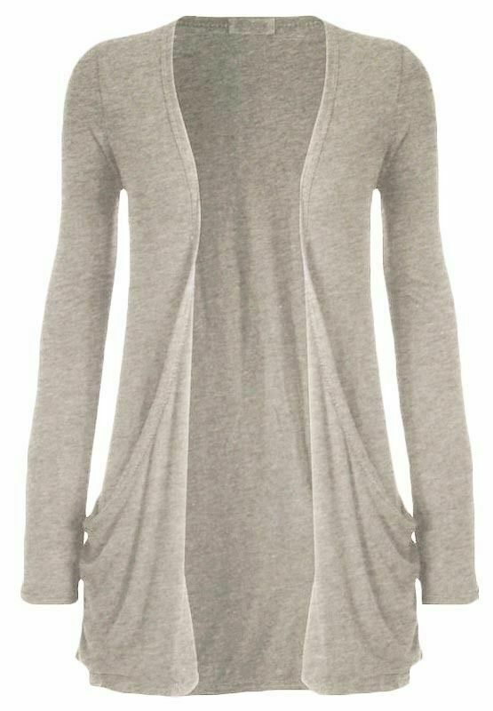 Going Out Tops New Womens Long  Cardigans  Top With Open Pockets Size.