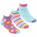 NEW GIRLS 6 PACK BAMBOO SPOTS AND STRIPE PRINT TRAINER LINER  SOCKS WINTER SOCKS
