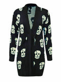 Womens Jumpers  women's Knitted Skull Cardigan Jumper Cardigan Winter Halloween Lot - Comfyfit ltd