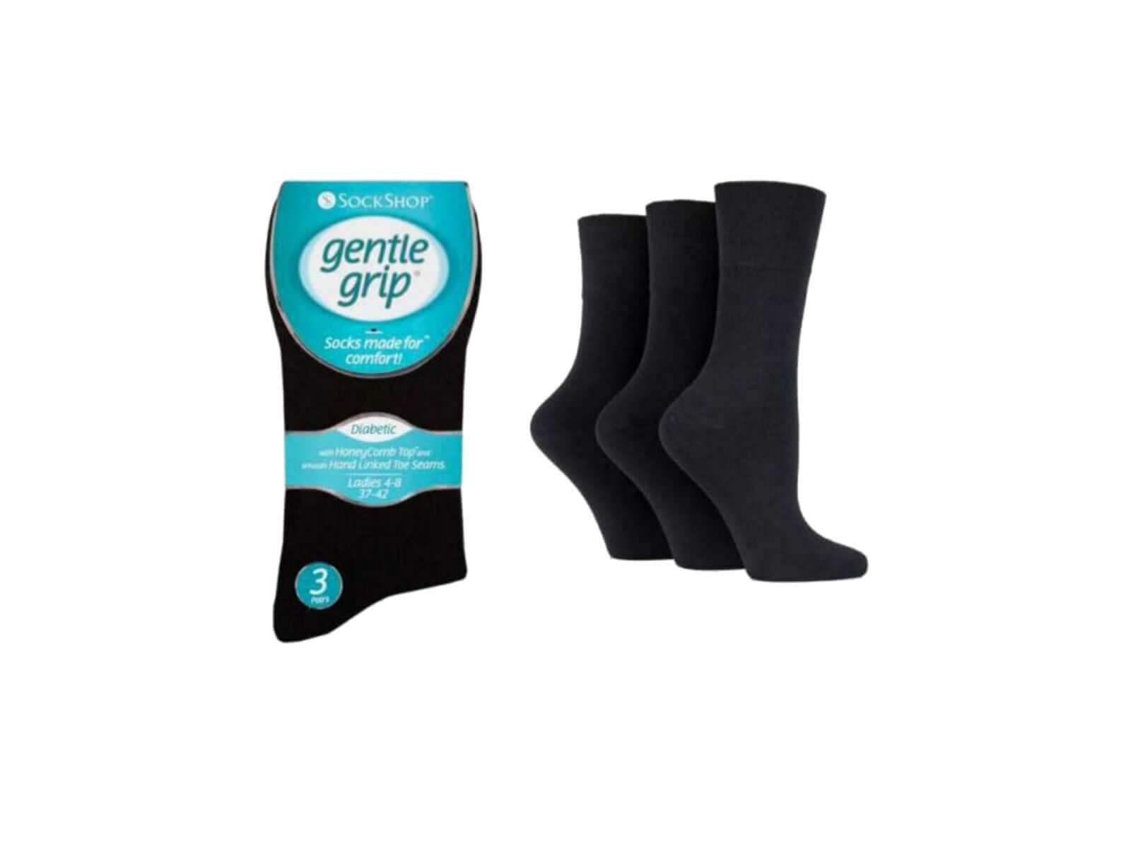 Womens Socks Gentle Grip Soft Cotton Socks 6 Pairs Pack - Comfyfit ltd