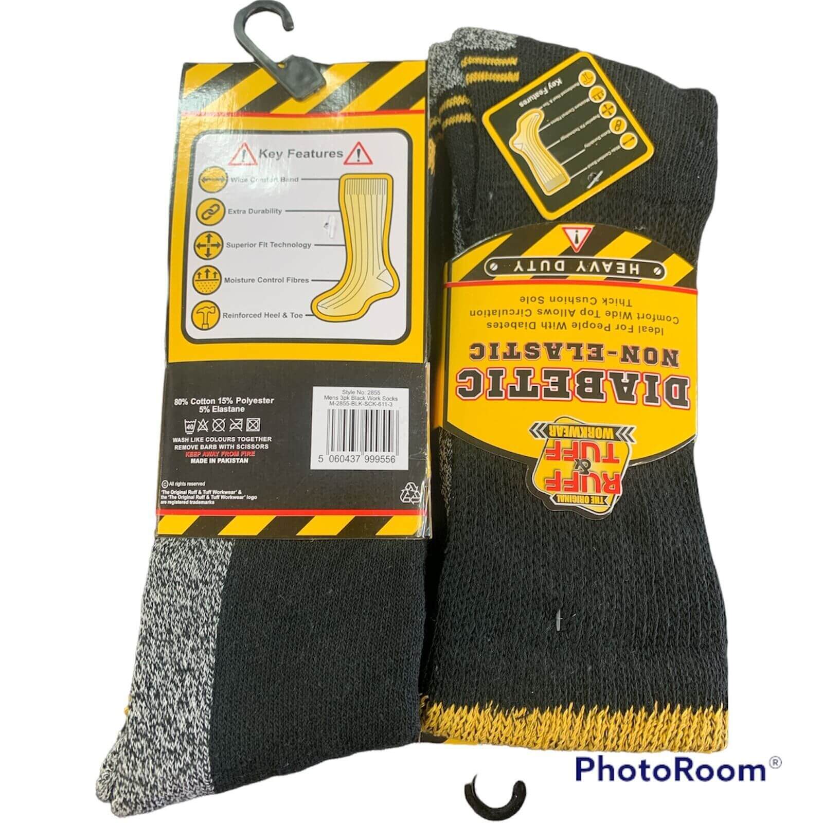 12-Pairs Men's Diabetic NON-ELASTIC Comfyfit Work Socks Wide Top 6-11 Heavy Duty