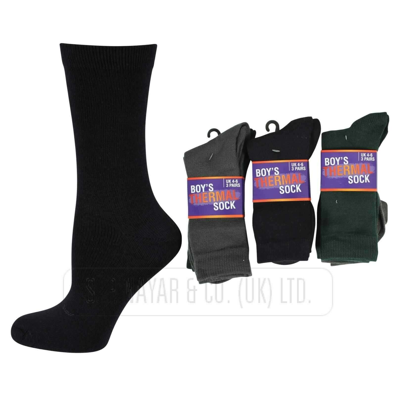 NEW 3 PAIRS CHILDREN SHORT THERMAL SOCKS COMFORT & PROTECTION FROM COLD WEATHER - Comfyfit ltd