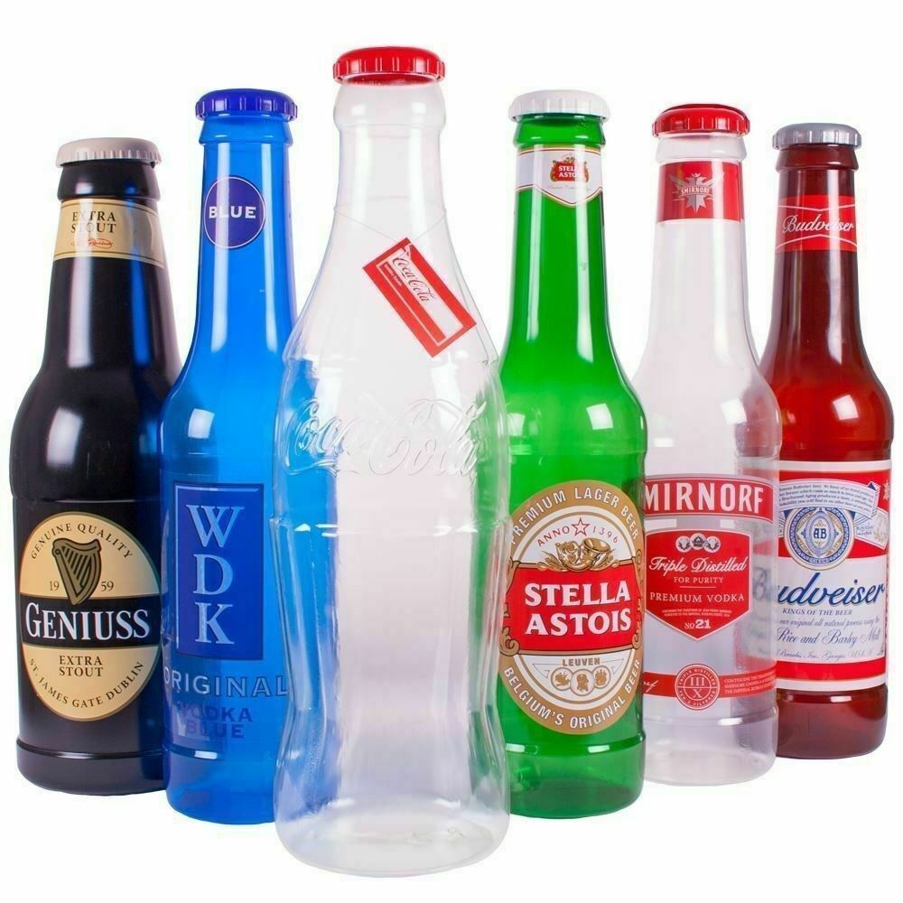 Piggy Bank For Adults Giant 2Ft &1FT Wine Brands Money Coins Savings Plastic Bottle Box Pot - Comfyfit ltd