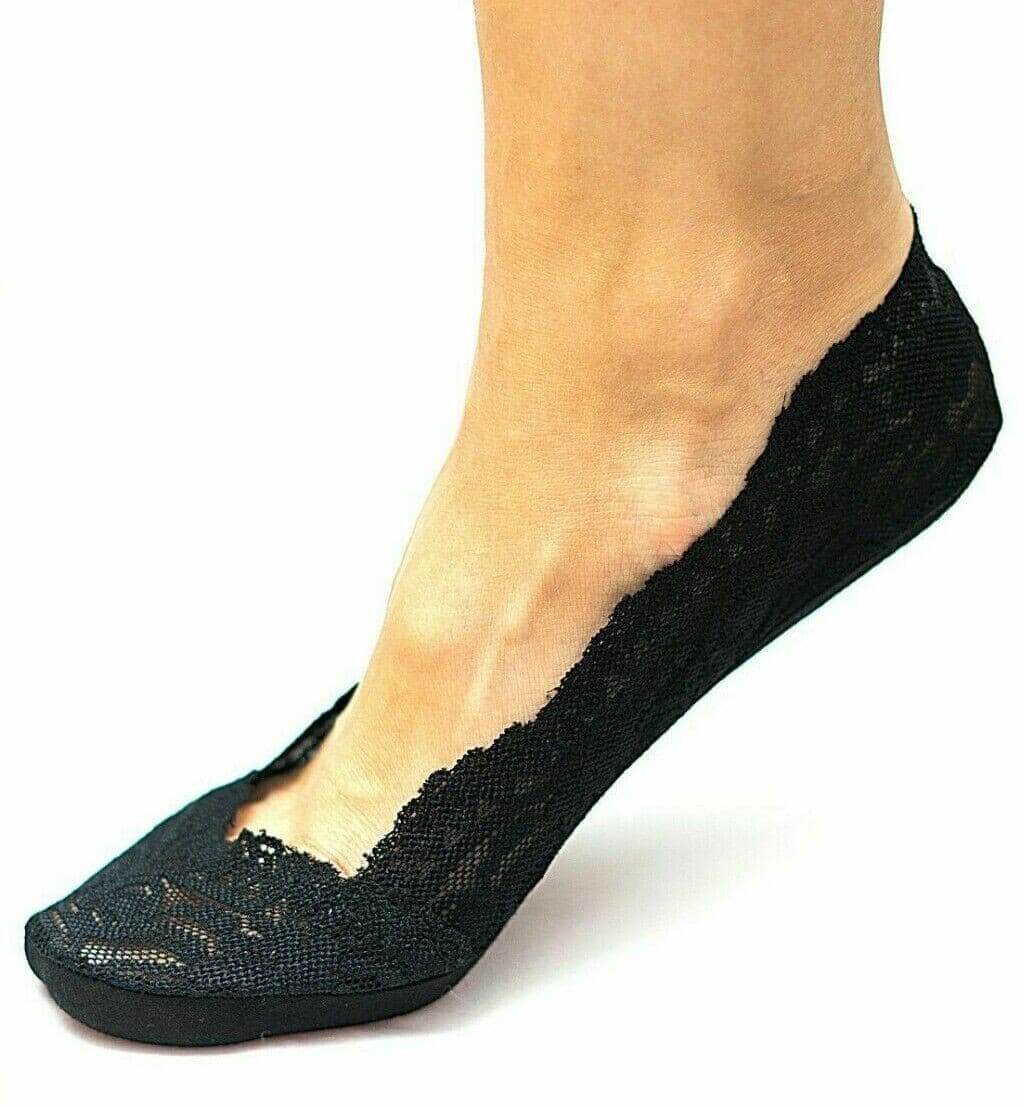 No Show Socks 12 Pairs Womens Invisible Socks Top Quality Shoe Foot Thin Lace Liner DESCRIPTION:size:ONE SIZE 4 - 7COLOURS:BLACK OR NUDE.CONTENTS: 95% COTTON, 5% ELASTANELACE  100% NYLONLACE LINERS WITH NON SLIP SILICONE GRIP.QUANTITY: ONE