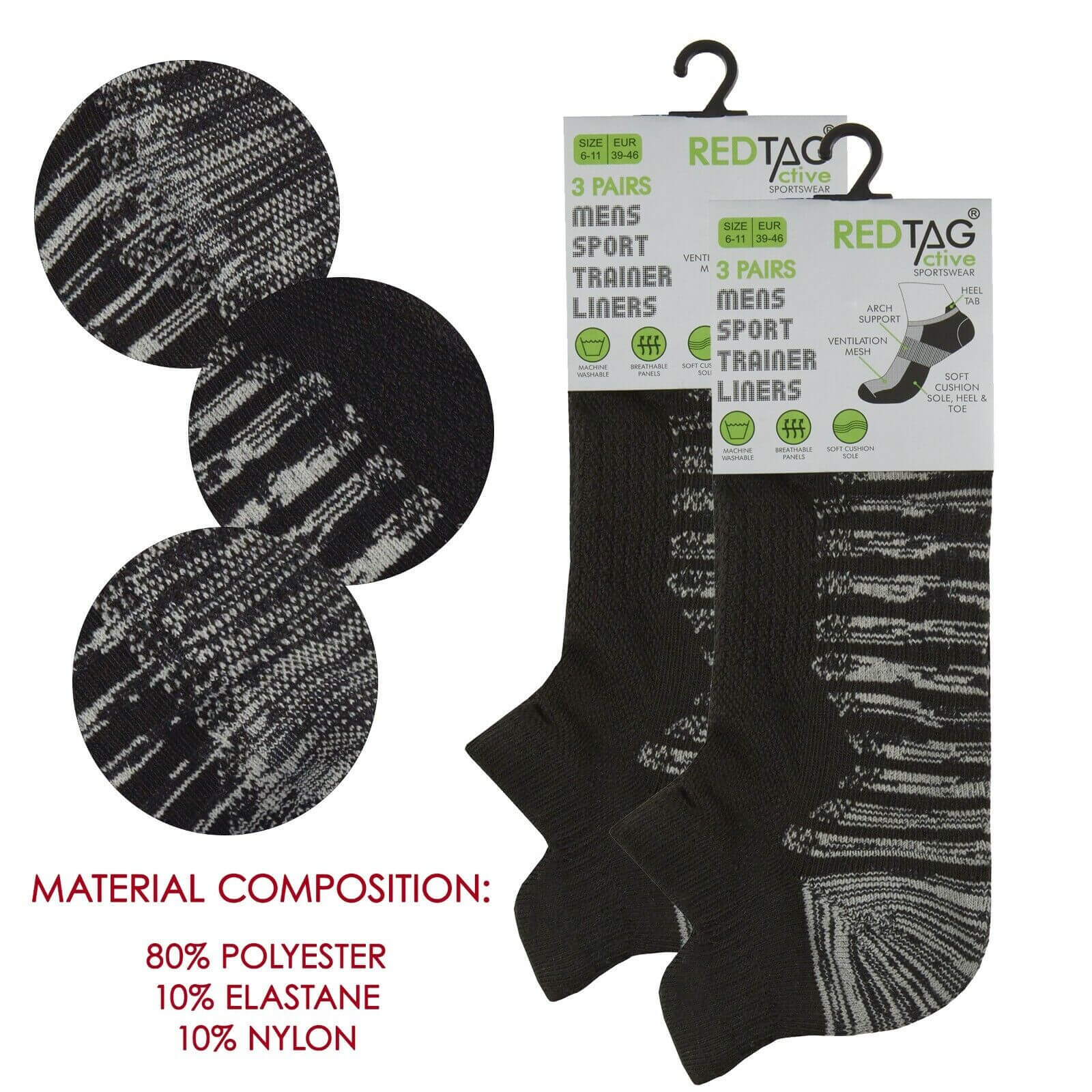 Mens Multipack Sports Trainer Socks Ankle Low Rise Gym Cushioned Multicoloured