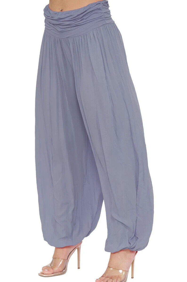 Ladies Women's Italian baggy Harem Alibaba Pants Trousers One Size Fit     Description:
New In FashionItalian Style Harem PantsHarem Pants Italian, PaisleyWide-LegPull On Autumn, Spring, Summer Classic95% Viscose 5% ElastaneAvailable I