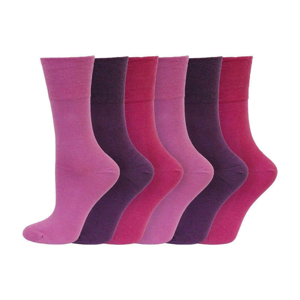 Ladies Diabetic Gentle Grip Non Elastic Soft Cotton Socks 6 Pairs PackDESCRIPTION:



COMFORTABLE HEEL &amp; TOE
Womens: UK 4-8




SOFT TOP ELASTIC FOR EXTRA COMFORT





SOCKS THAT STAY FRESHER FOR LONGER






Delivery Information  
