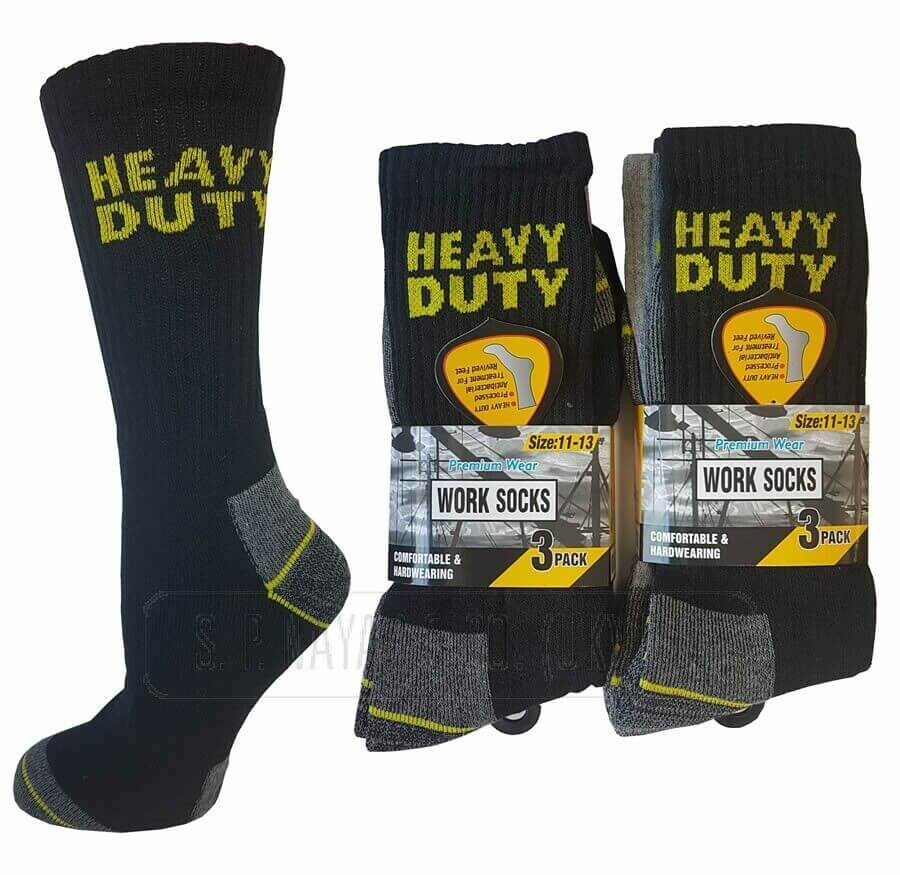 Mens Work Socks 6 PAIRS MEN'S HEAVY DUTY MOTIF WORK SOCKS SIZE 6-11 UK - Comfyfit ltd