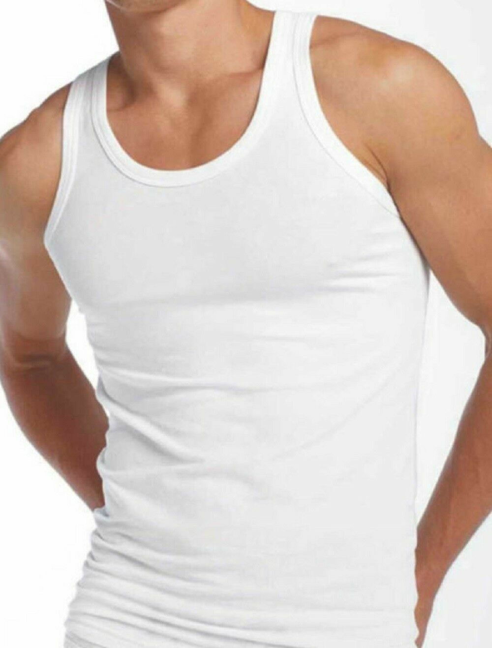 Mens White Vest MEN'S ORGANIC COTTON BLEND SINGLE JERSEY WHITE VEST 5 STAR 100 % COTTON VEST - Comfyfit ltd