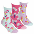 NEW GIRLS 6 PACK FANCY TROPICAL PRINT DESIGN SHORT SOCKS WINTER WARM SOCKS