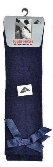 12 Pairs Girl's Cotton Rich Comfortable Knee High Ribbon Bow Style School Socks - Comfyfit ltd