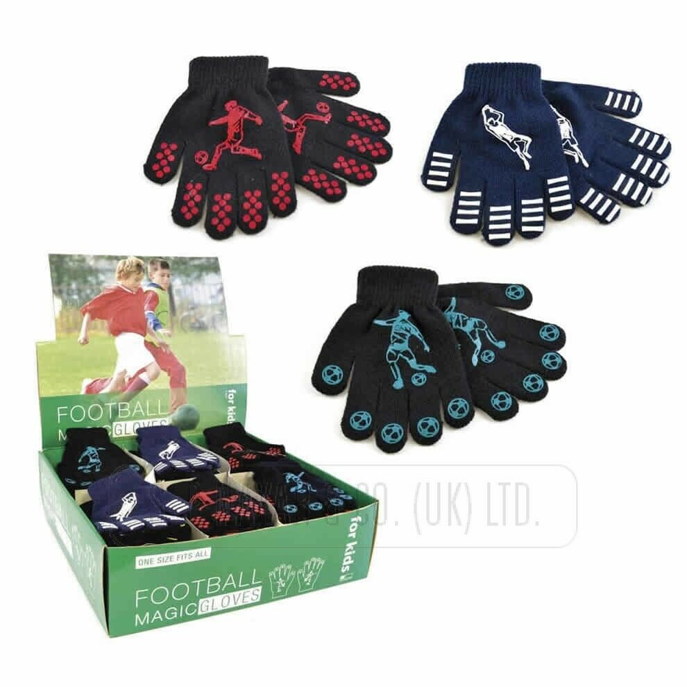 NEW Boys Kids Children Grip Gripper Warm Thermal Stretch Magic Assorted Gloves