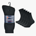  MENS BLACK SOCKS POLY COTTON PLAIN 12 PAIRS PACK SPORT SOCKS SIZE 6-11 - Comfyfit ltd