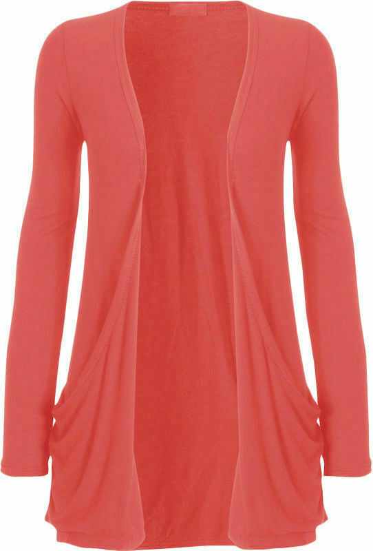 Going Out Tops New Womens Long  Cardigans  Top With Open Pockets Size.