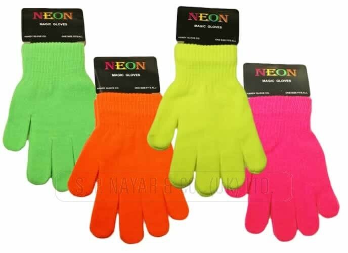 NEW LADIES HANDY NEON COLOURS MAGIC GLOVES SOFT WINTER WARM GLOVES