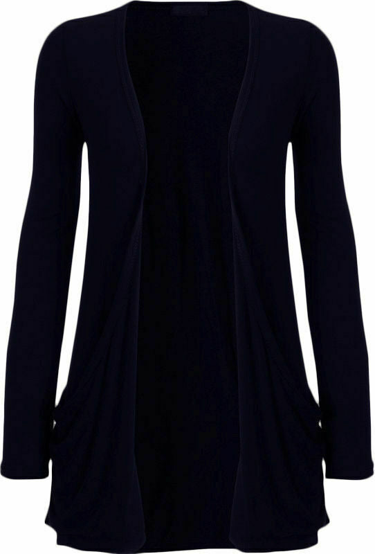New Women's Long Sleeves Boyfriend Cardigans Top With Open Pockets Size 24-26 UK