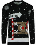 WOMENS ChRISTMAS JUMPER XMAS JUMPER LADIES RUDOLPH TOTHE PUB KNITTED CHRISTMAS JUMPER TOP - Comfyfit ltd