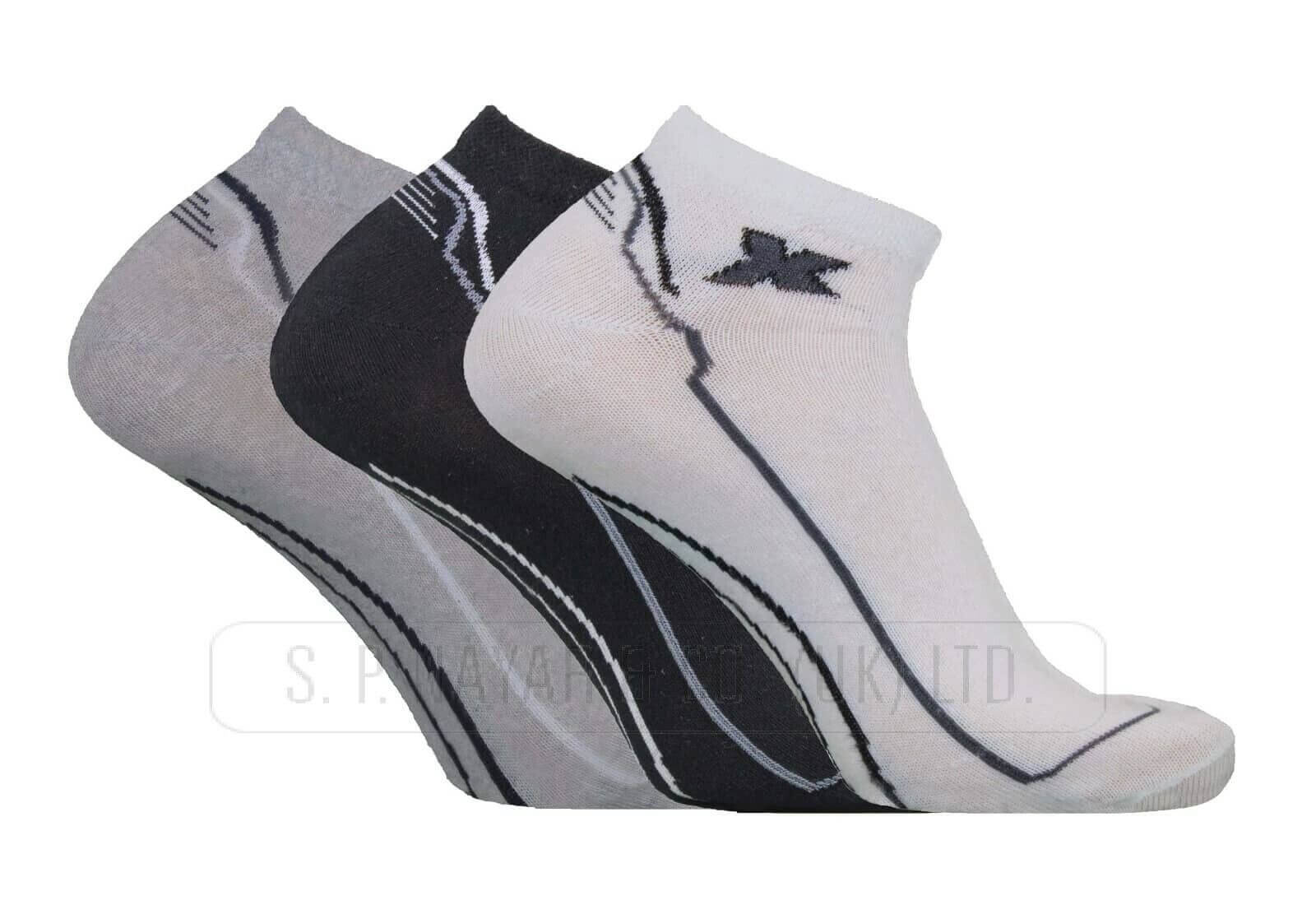 NEW MEN'S MOTIF PERFORMAX X-STRIPE COTTON RICH TRAINER LINER HOLIDAY SOCKS
