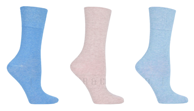 Soft Grip Socks Ladies 6 pairs ladies gentle grip  socks - Comfyfit ltd