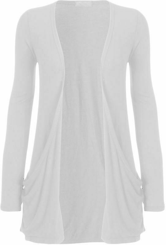 Going Out Tops New Womens Long  Cardigans  Top With Open Pockets Size.