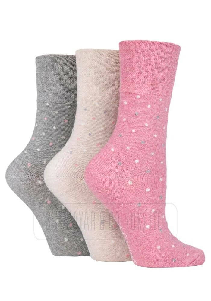 NEW LADIES GENTLE GRIP 6 PAIR DOT NON ELASTIC SOCKS  DIABETIC WINTER WARM SOCKS - Comfyfit ltd