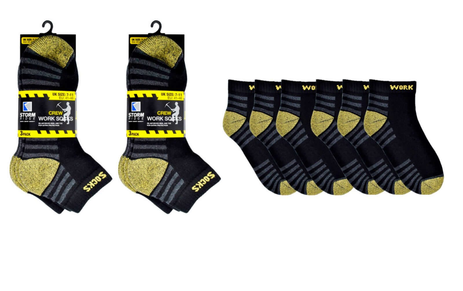 Men's Work Trainer Socks Crew Ultimate Work Boot Sock, UK 6-11 Best Cotton Socks