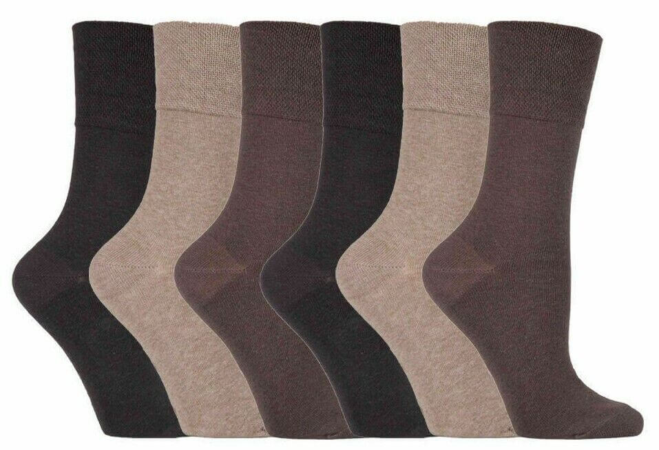Womens Diabetic Gentle Grip Soft Top Better Blood Circulation Cotton Rich Socks - Comfyfit ltd