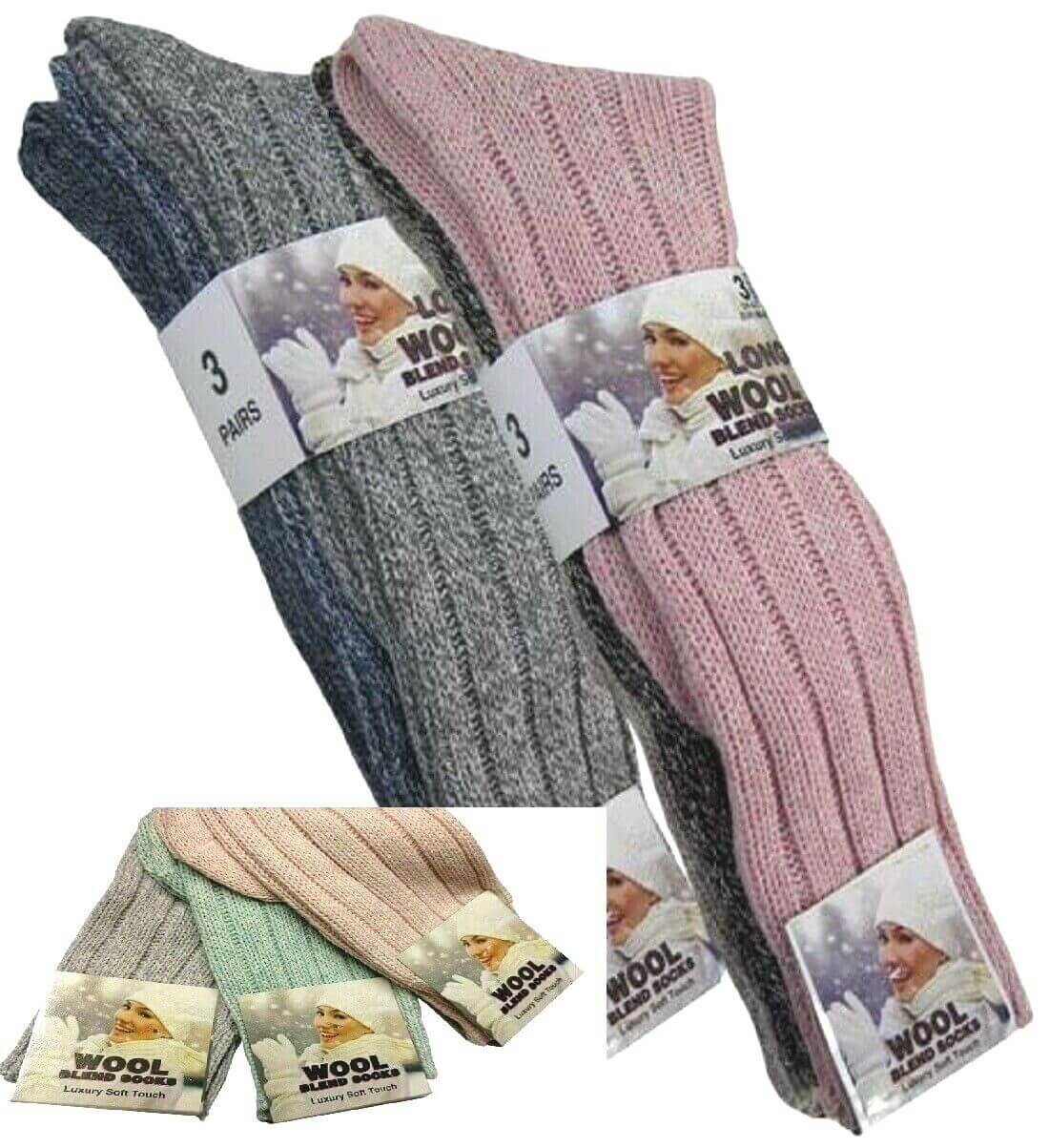 Hiking Socks New Womens Chunky Wool Socks Luxury Blend Long Horse Hiking Warm Winter Socks - Comfyfit ltd