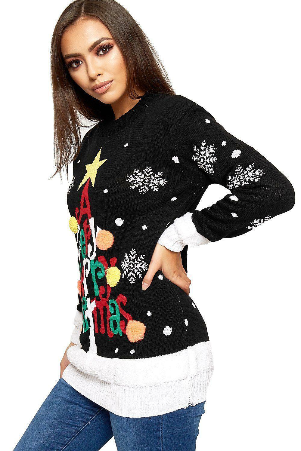 Unisex rude Christmas jumper with snowflake design, cheeky festive knitwear.